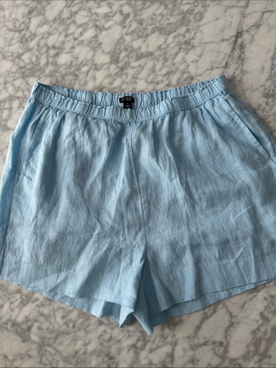 J. Crew Pants - J. Crew Sky Blue Linen-Blend Women's Elastic-Waist Shorts